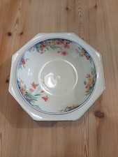 Octagonal Floral Serving Bowl Grimwades Royal Winton Ivory Made In England