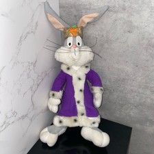 Vintage King Bugs Bunny 13" Plush Posable Ears Looney Tunes Soft Toy