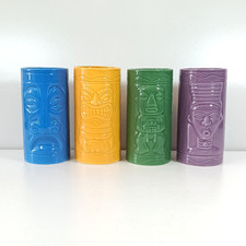 Set of 4 Tiki Mugs Ceramic