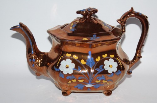 Antique copper lustre ware - copper,
