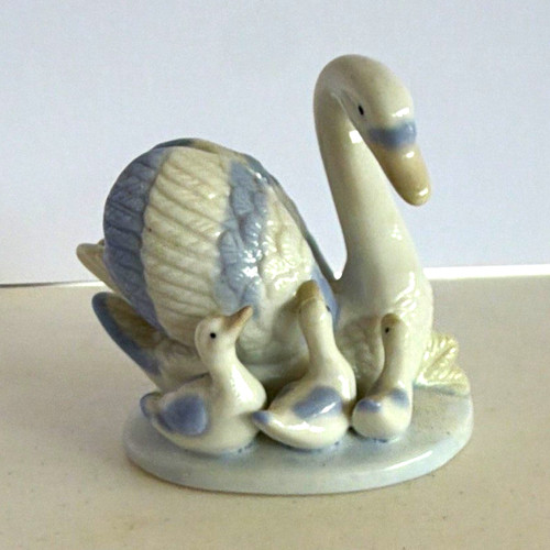 Porcelain swan bird figurine - porcelain,