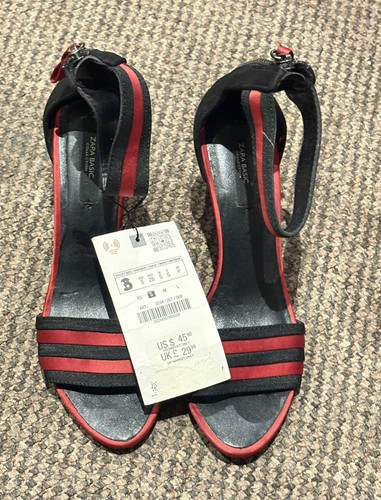 Zara basic black red - basic, suede