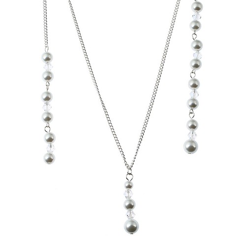 Bride crystal pearl pendant - bride,