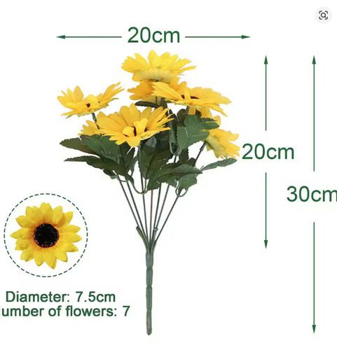 Artificial 30cm sunflower - artificial,