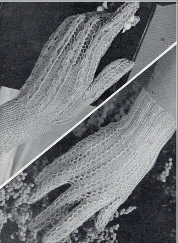 Ladies vintage lace gloves - lace,