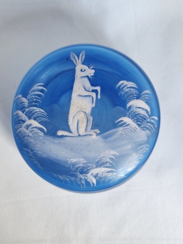 Glass enamelled antique pot - enamelled,