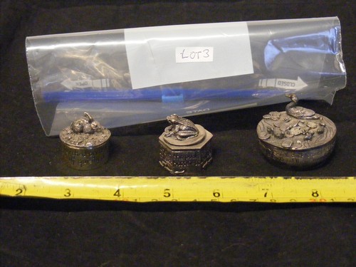 Silver scenes trinket boxes - trinket,