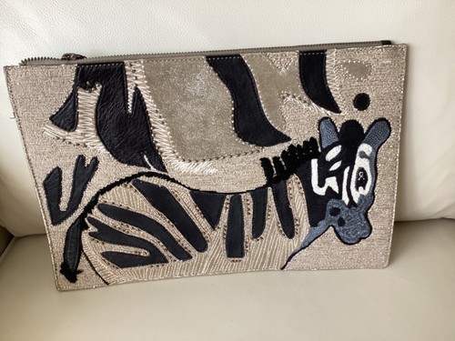 Bnwt zara real leather clutch - zara,