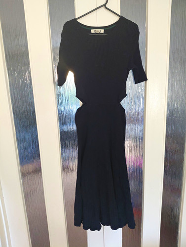 Boden black ribbed - ribbed, midi
