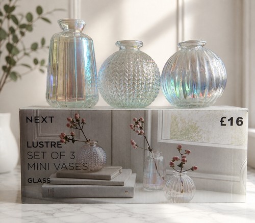 Next lustre glass mini vases - lustre,