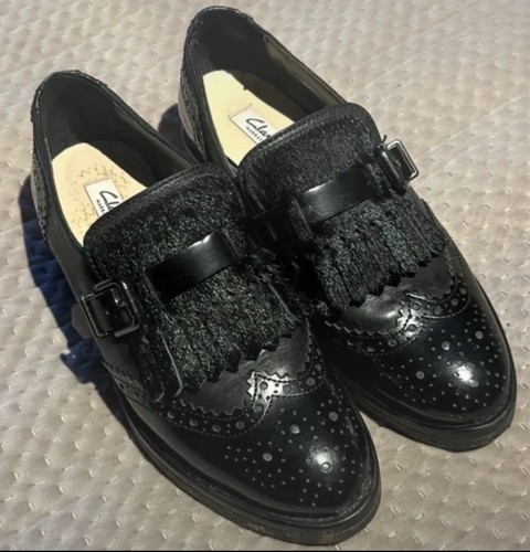 Clarks black leather shoes - clarks,