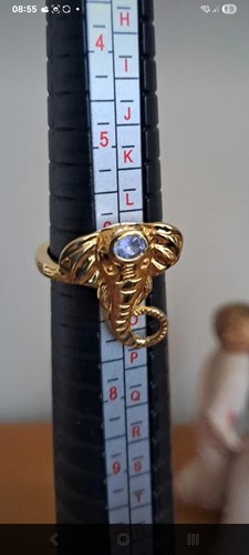 Elephant head ring tanzanite - elephant,