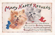 PHILCO POSTCARD MANY HAPPY RETURNS KITTENS CATS