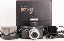 Olympus PEN-F w/ 14-42mm Lens & Flash *Exc+ *Low Shutter 20.3MP Digital Camera