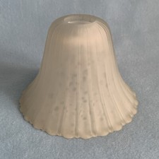 Vintage Heavy Frosted Fluted Glass Bell Lampshade For Table Lamp Or Chandelier