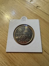 1991 ISLE OF MAN ELLAN VANNIN JET PLANE TWO 2 POUND COIN, DIE MARK AA