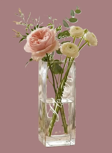 Upcycled vase with vinyl - vase,
