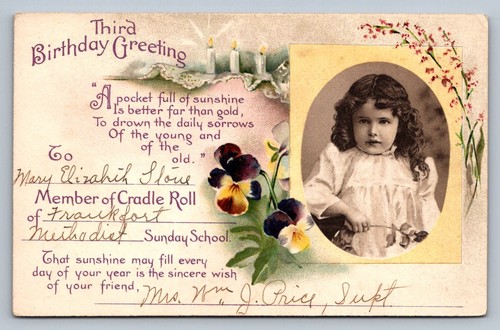 Postcard 3rd birthday - postcard,