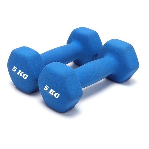 Opti neoprene 5kg dumbells - neoprene,