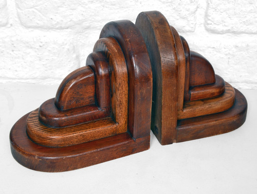 Pair art deco wooden - art,