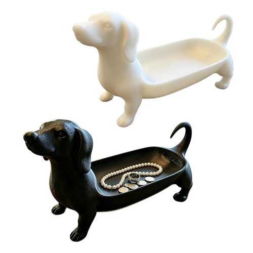 Dachshund ceramic trinket tray - ceramic,