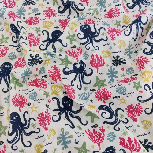 Octopus print polycotton - octopus,