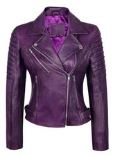 Women Purple Motorcycle Biker