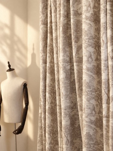 Blush toile curtains - toile,