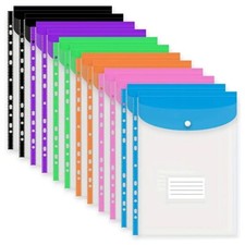 Document Wallets Expandable File Folder  A4 Punched Pockets  Pack of 12