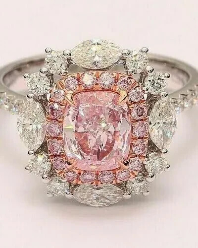 2ct cushion lab - created, pink