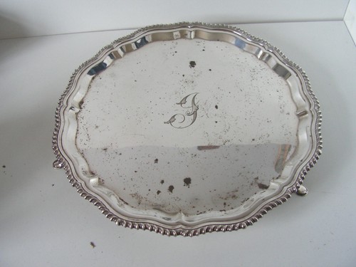 Antique silver plated salver - antique,
