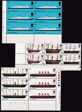 GB Marginal Corner Blocks: QEII 1969 BRITISH SHIPS - MLH
