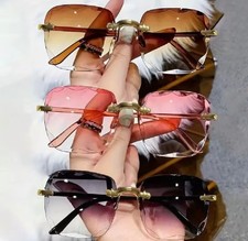 Square rimless sunglasses - square,