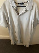 Aquascutum London Novacheck Polo Top Shirt Mens XL Sky Blue Cotton Short Sleeve