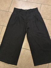 Size 18 Short TU Black Wide Leg Linen Trousers
