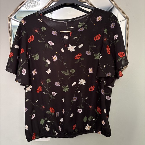 Ladies black floral top size - floral,
