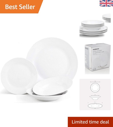 Stylish 12pc white dinnerware - 12pc,