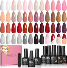 25Pcs Gel Nail Polish Kit with Glossy Matte Top Coat, Next Day Delivery, UK