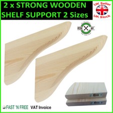 2 x WOODEN Shelf Supports BRACKETS 20mm Pine 2 Sizes 165x95mm or 215x120mm