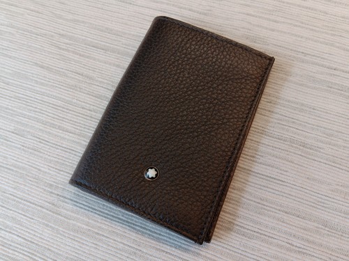 Montblanc black leather card - black,