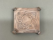 Antique Arts And Crafts Copper Trivet With Celtic Knot Designs C1900