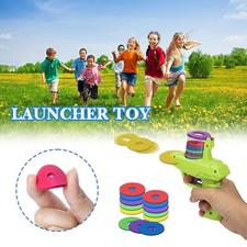 1x Foam Disc Launcher Flying Disc Handheld Shooter Indoor Shooting Game_`,. M1U2