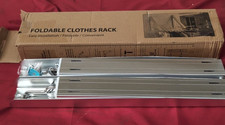 Folding Clothes Hanger Wall Mounted Rail Aluminum Foldable (box damaged)