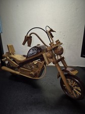 Vintage Hand Crafted Wooden Harley Davidson Motorcycle & Sidecar Large Ornament
