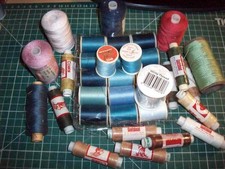 30-Job lot sewing Threads mixer colours new and usedBlues greens reds pinks