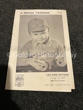 VINTAGE BRIGGS TRANSFER / CAP AND MITTENS 17475 2/3 YEARS OLD PATTERN SEWING