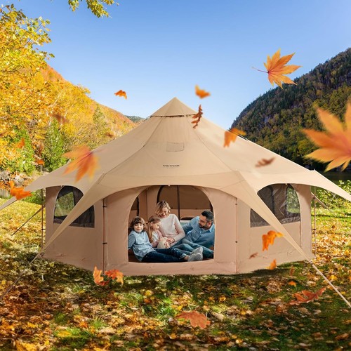 Yellow canvas bell tent with - yellow,