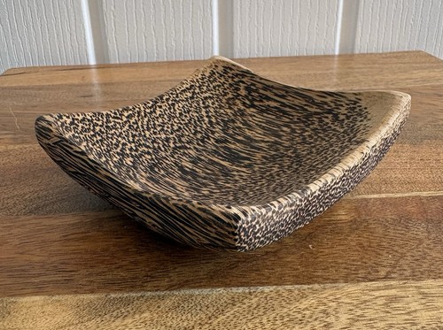 Small square carved palm wood - palm,