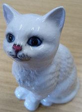 Vintage Beswick England Pottery Collectable Persian Kitten Figurine White Gloss