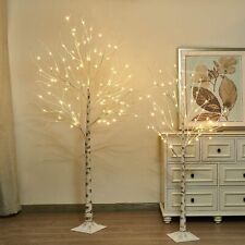 White Twig Tree Set 6FT 5FT Birch Warm White LED Lights Indoor EAMBRITE